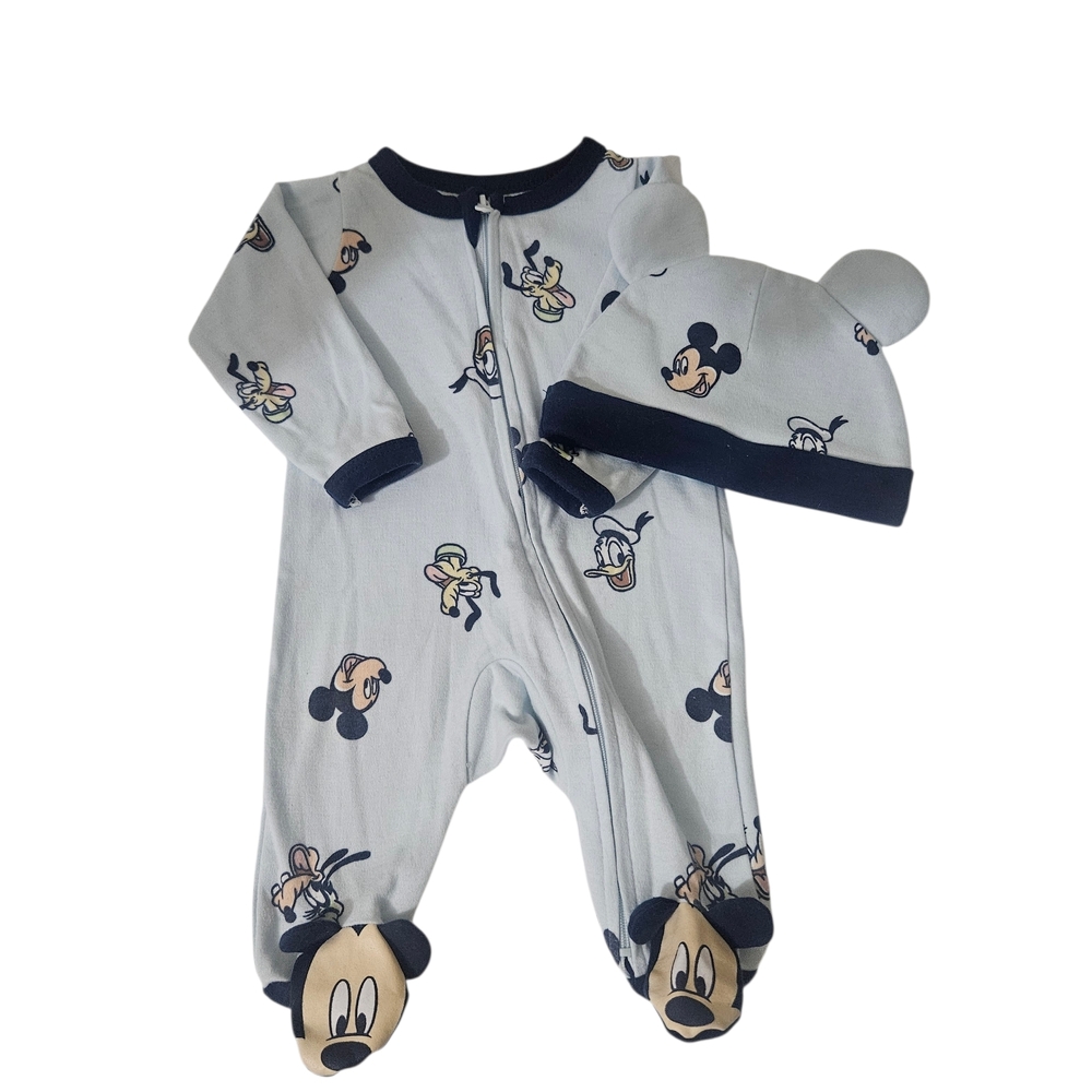 Disney Mickey Mouse Baby Footie and Hat Set
